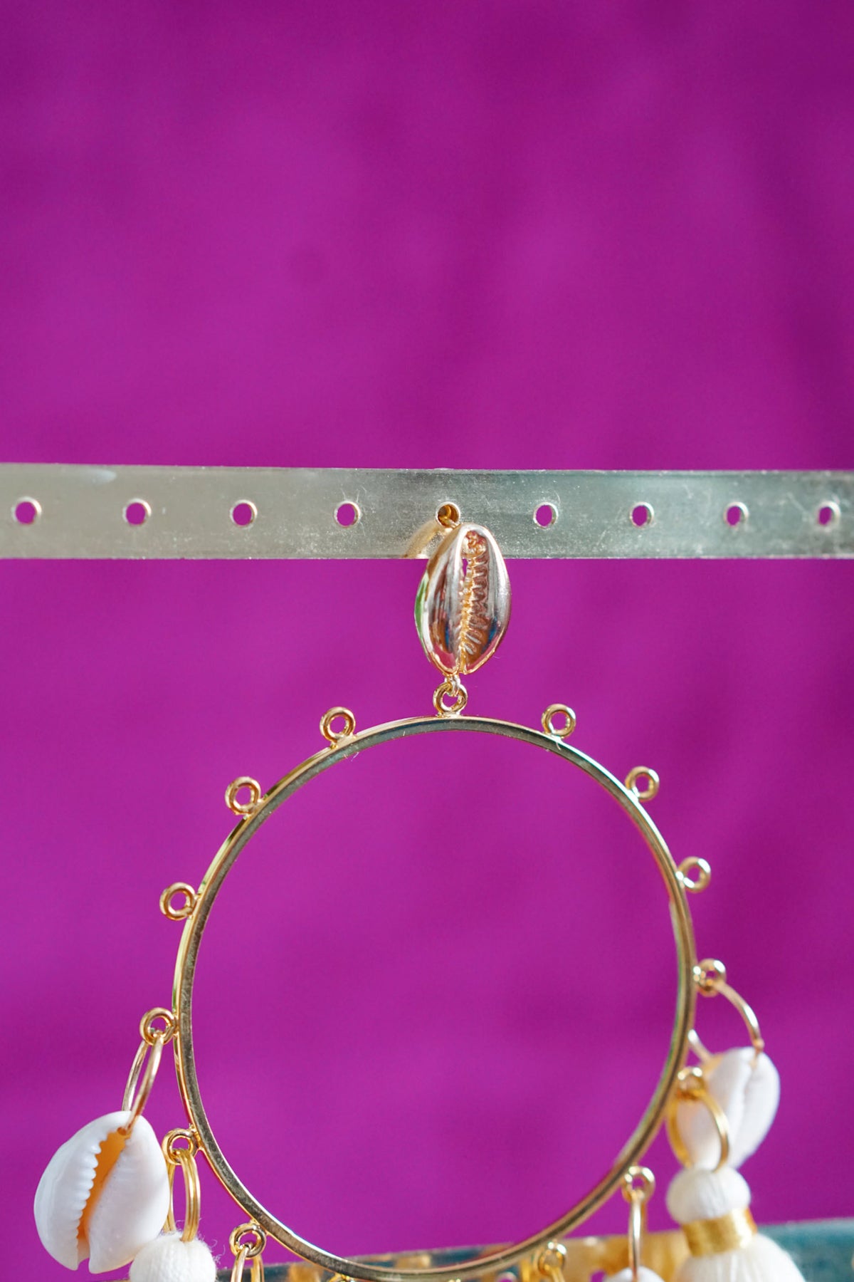 Joan drop hoop earrings in ecru by Lillian & Joan