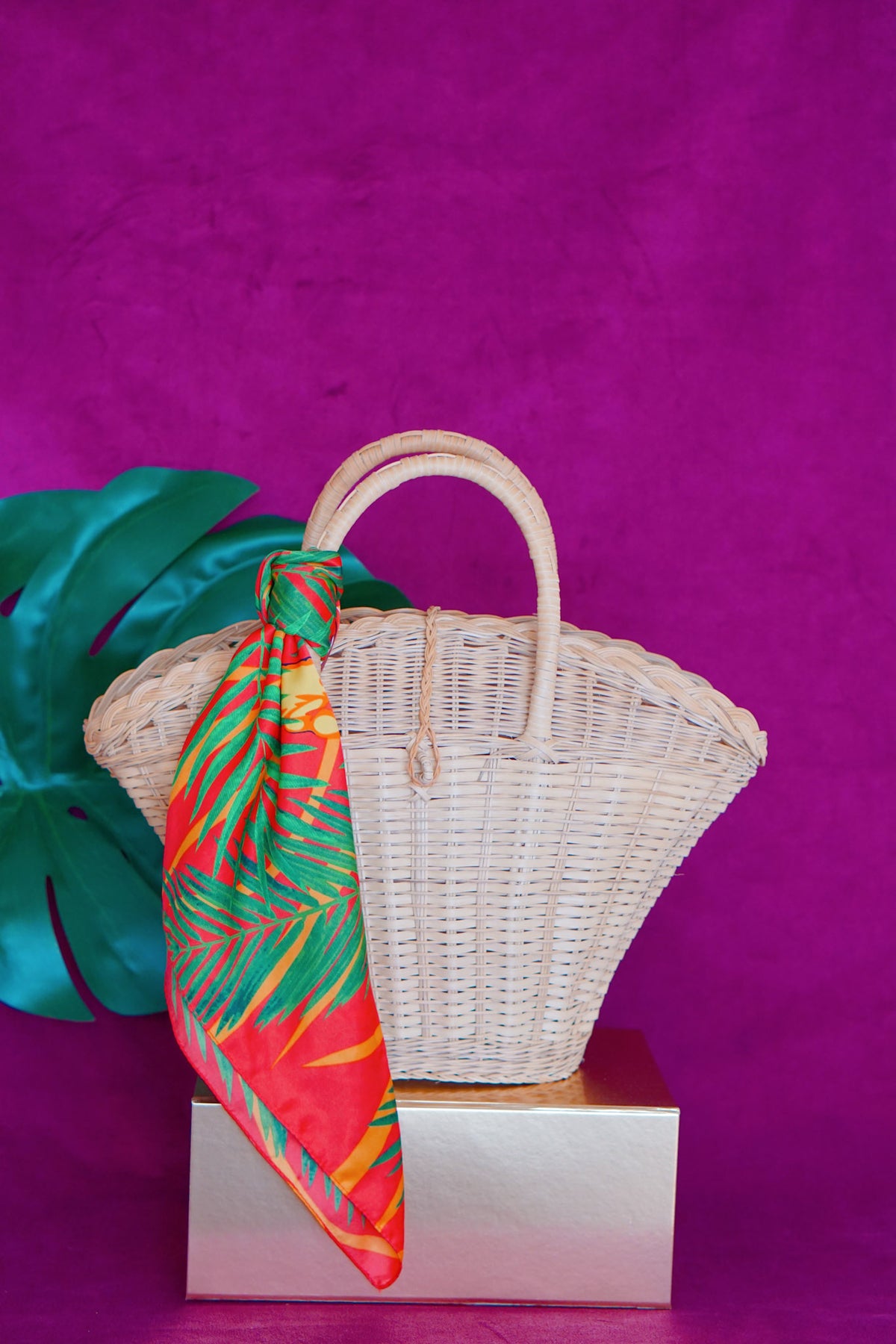 Guyana woven wicker basket in natural by Lillian & Joan