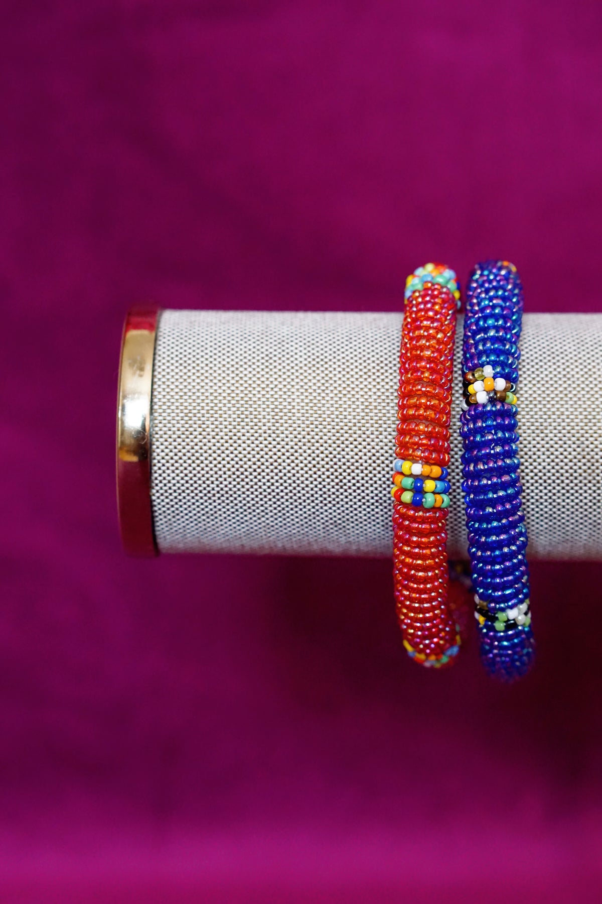 Handmade beaded Maasai bangles by Lillian & Joan