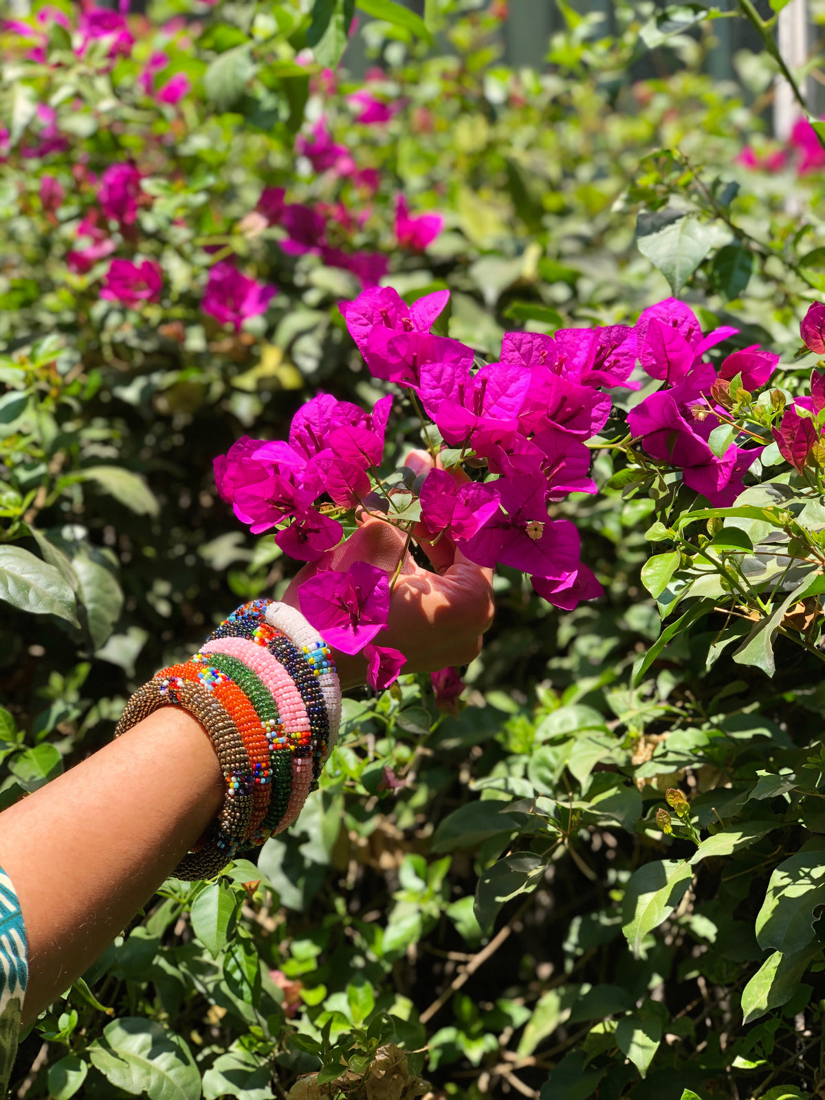 Handmade beaded Maasai bangles by Lillian & Joan