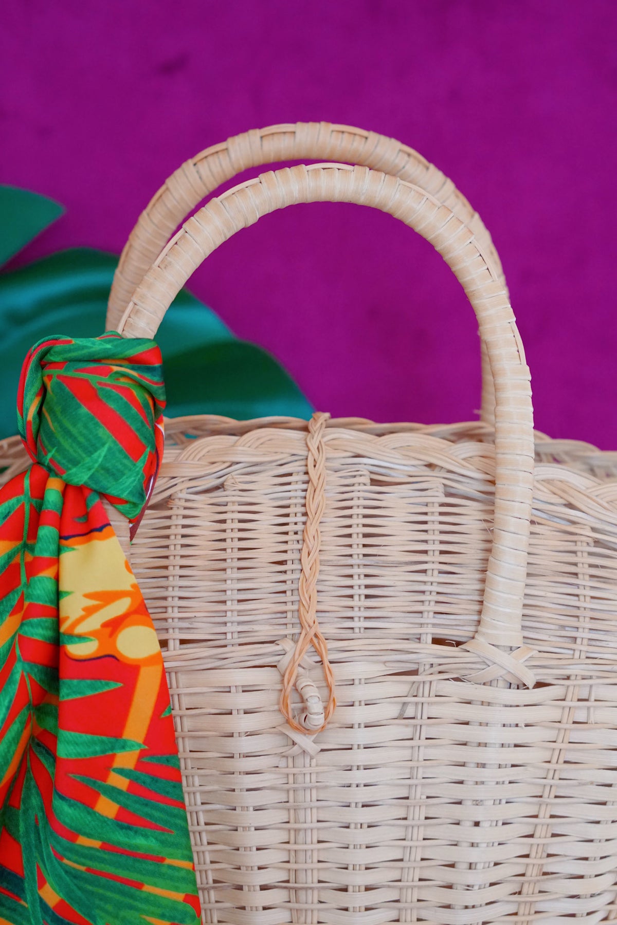 Guyana woven wicker basket in natural by Lillian & Joan