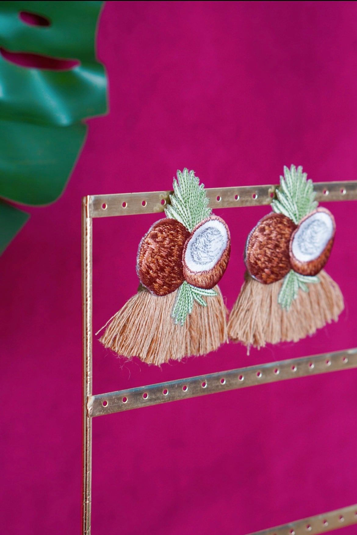 Coconut tassel fringe earrings by Lillian & Joan