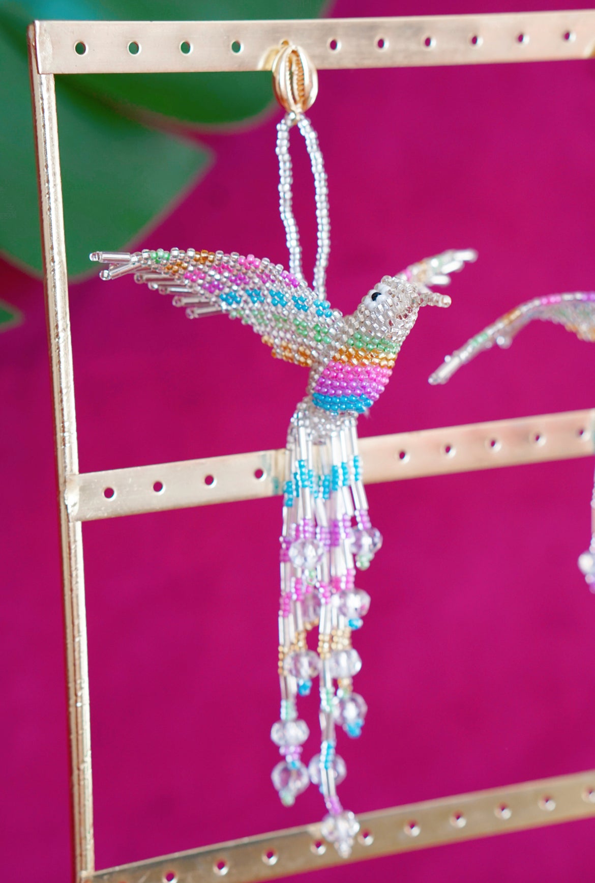 Hummingbird earrings in sparkling clear and pastels by Lillian & Joan