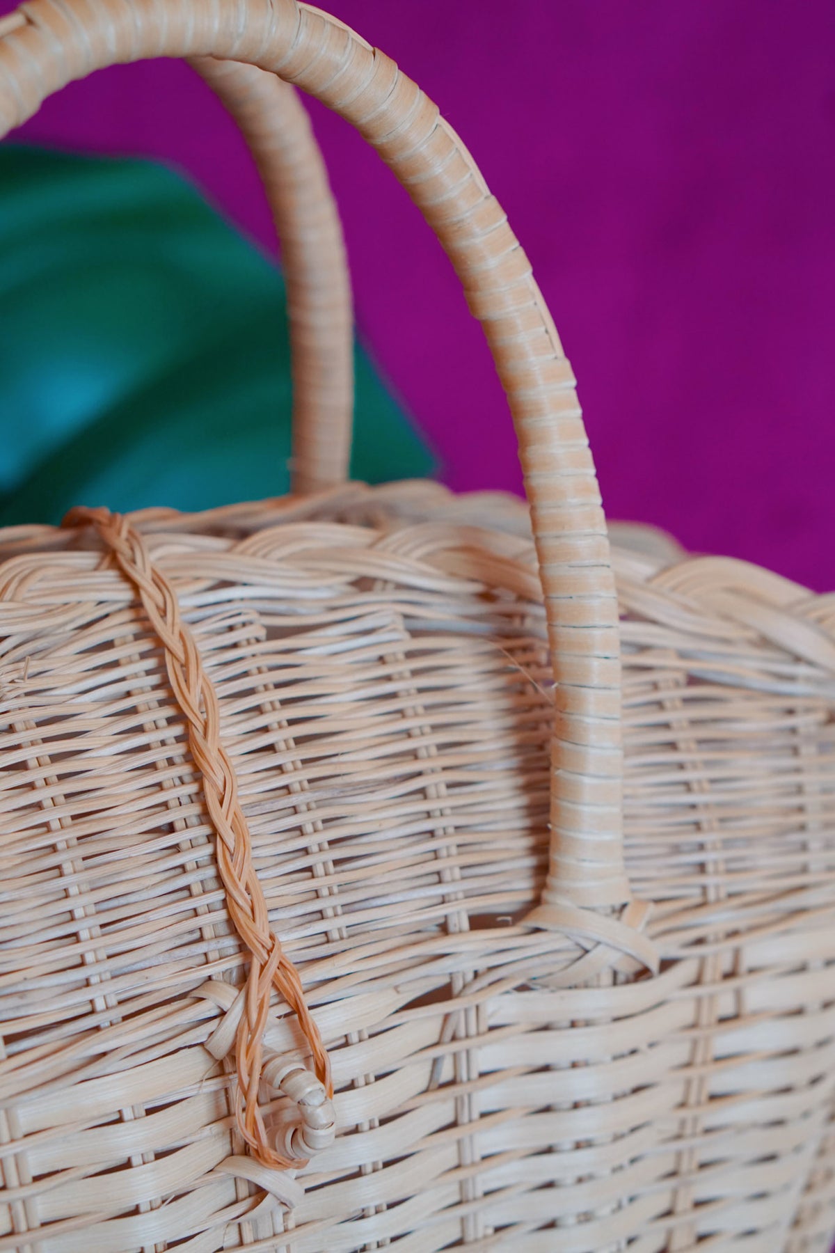 Guyana woven wicker basket in natural by Lillian & Joan