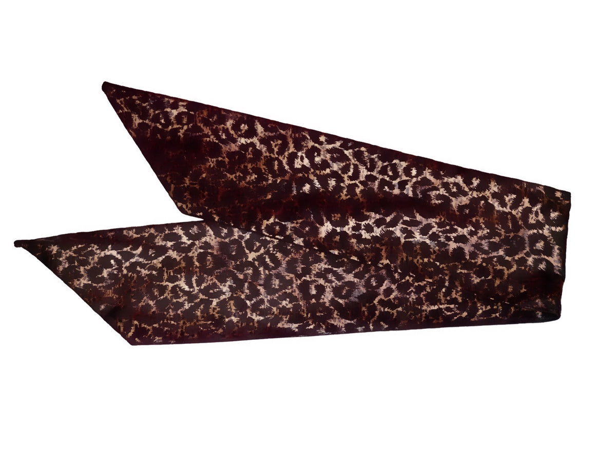Metallic leopard print wired turban headband by Lillian & Joan