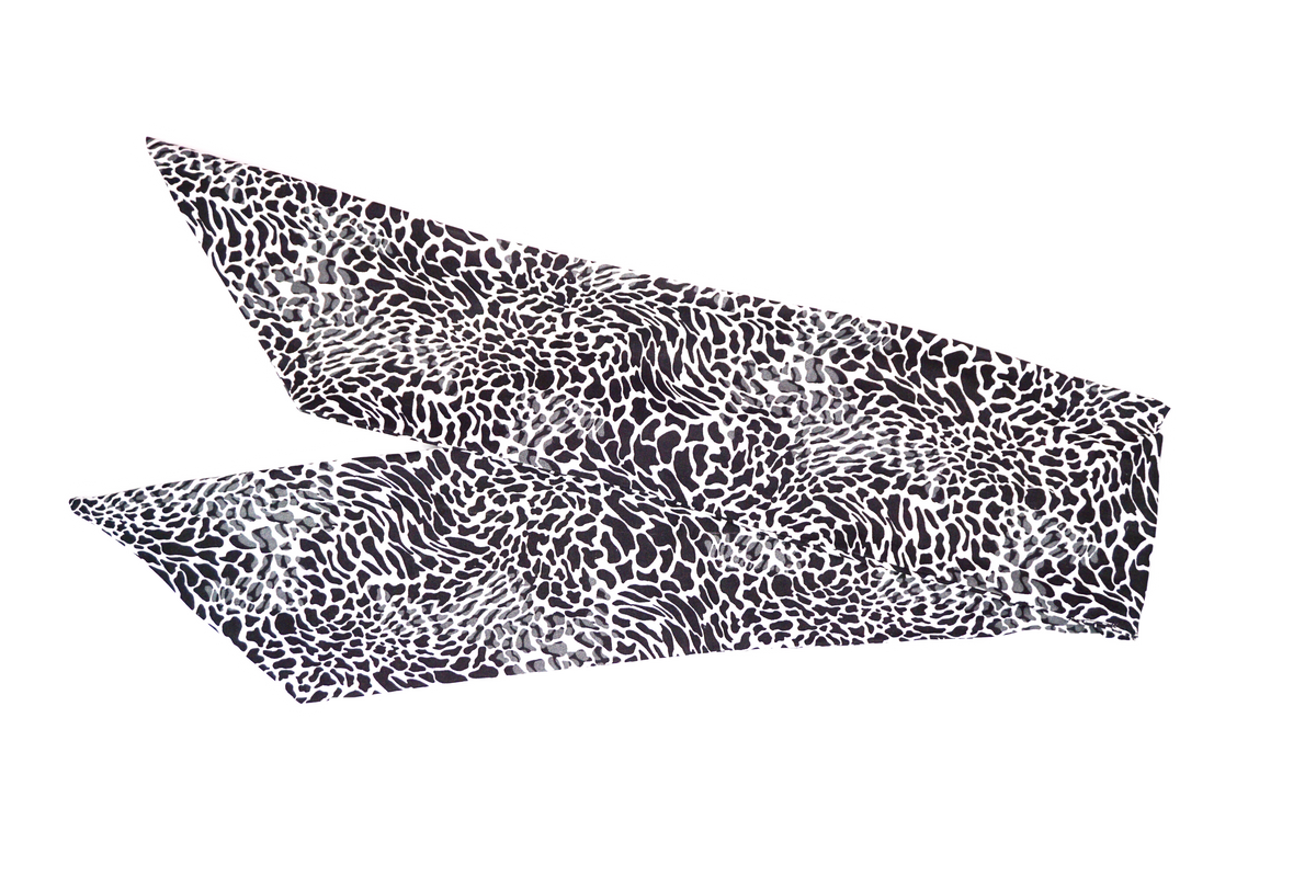 Snow leopard print wired turban headband by Lillian & Joan
