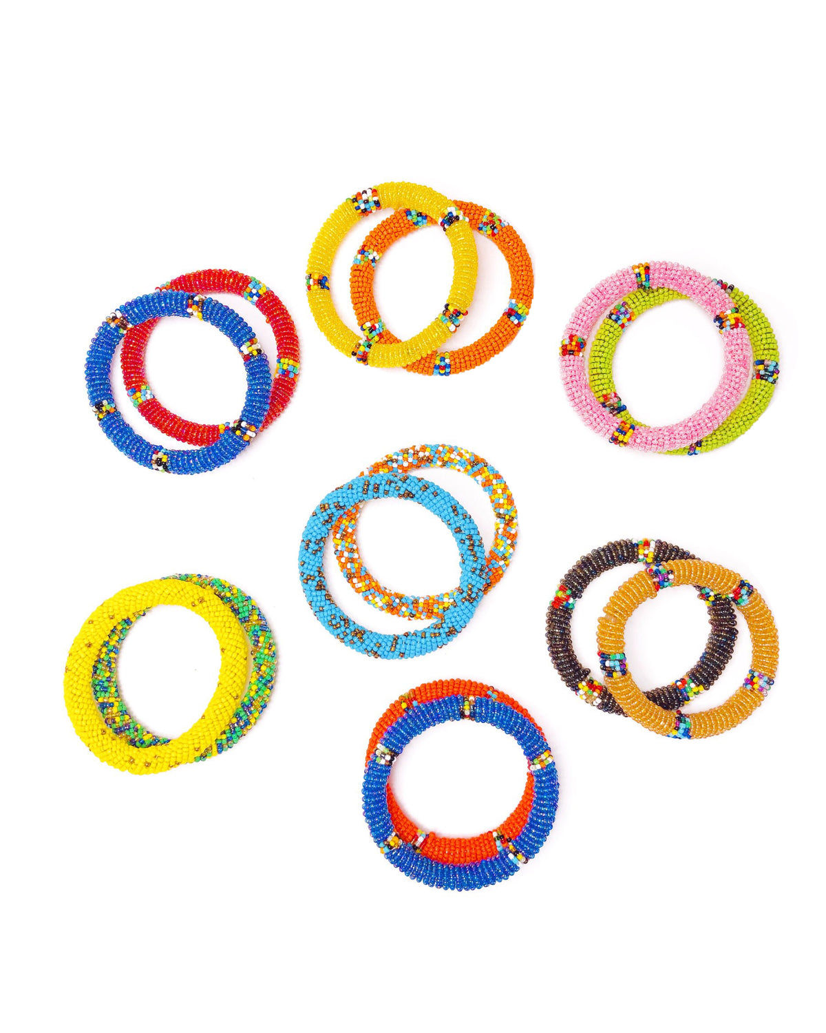Handmade beaded Maasai bangles by Lillian & Joan