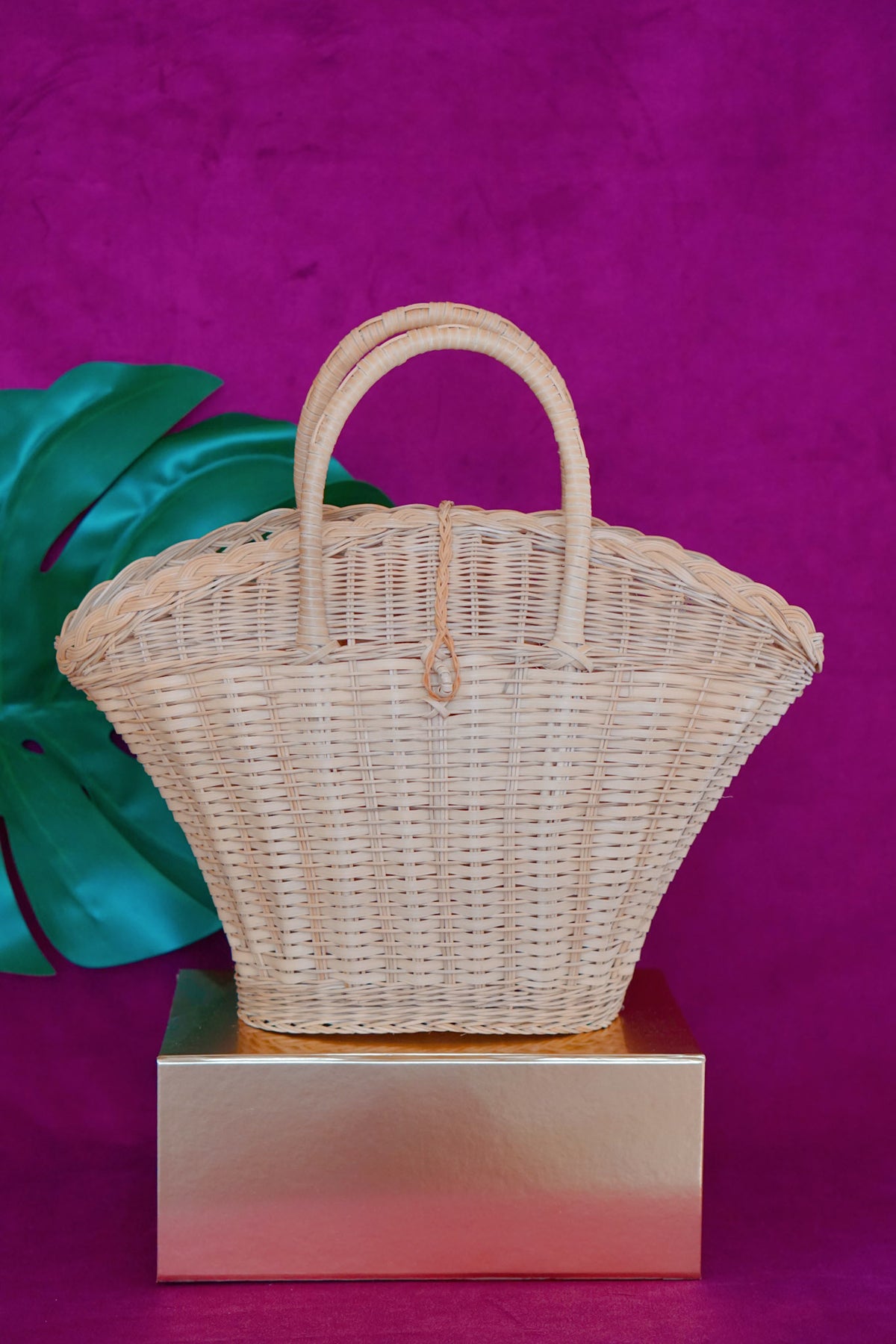 Guyana woven wicker basket in natural by Lillian & Joan