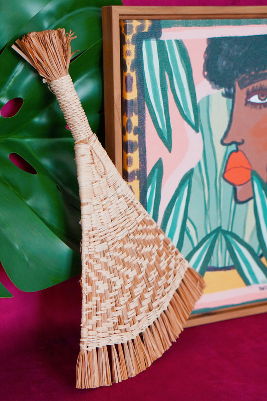 Guyana tibisiri hand fan and wall decor in natural by Lillian & Joan