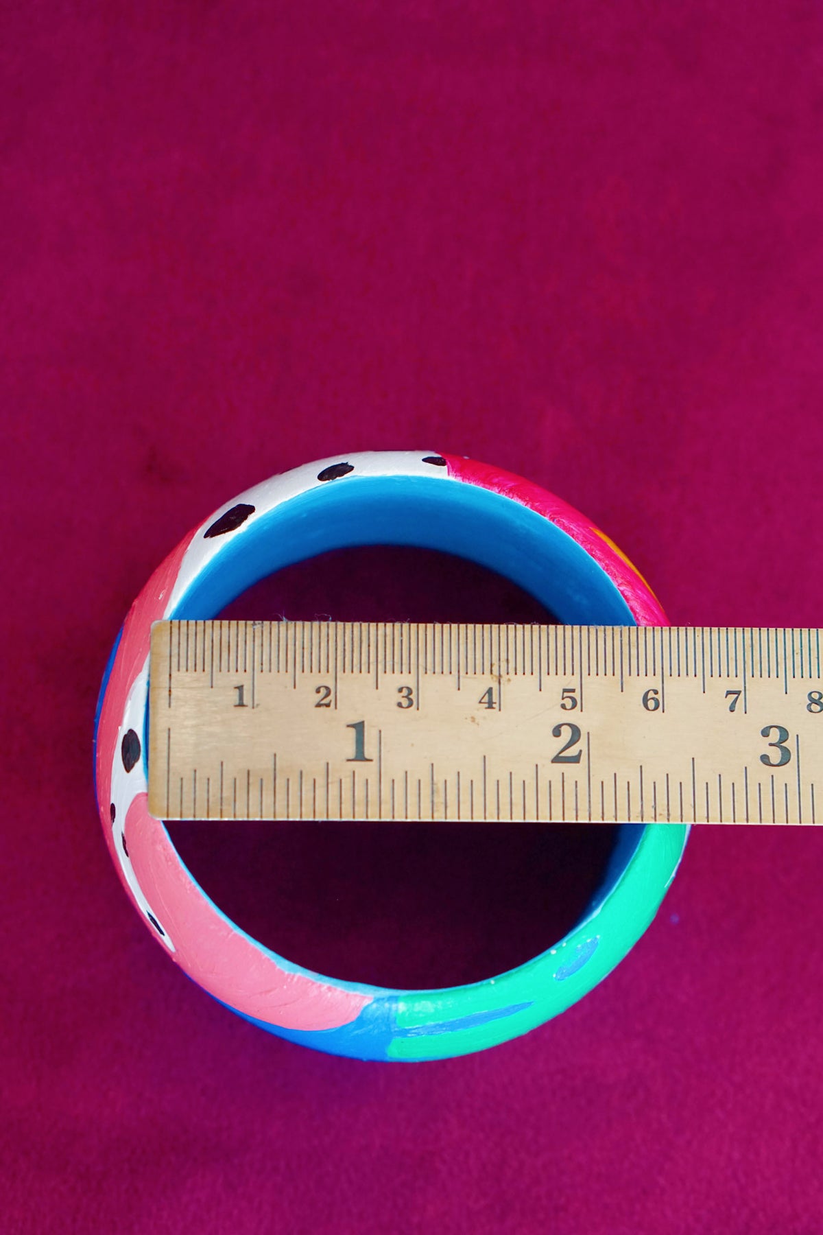 Tropical art bangle with flamingo design by Lillian & Joan