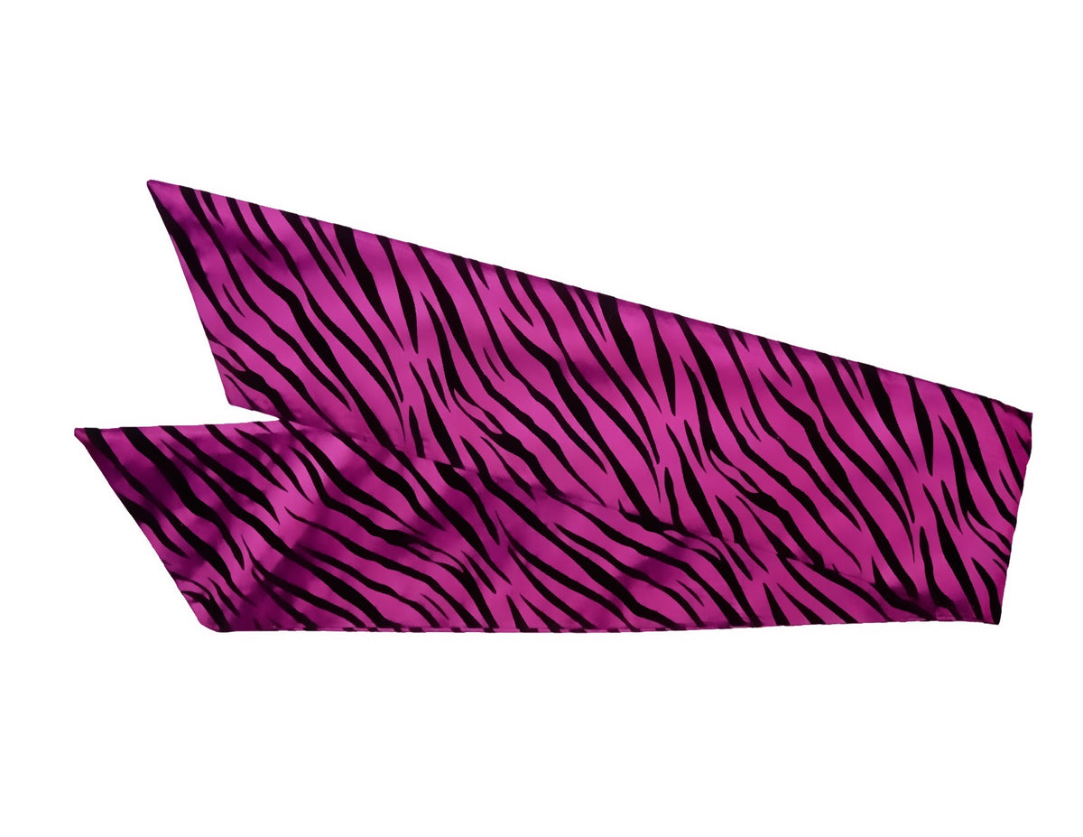 Metallic purple zebra print wired turban headband by Lillian & Joan