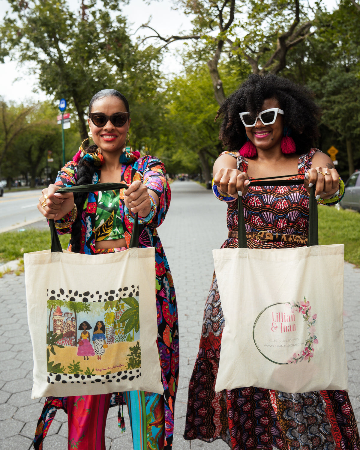 Sweet Girls art tote by Lillian & Joan