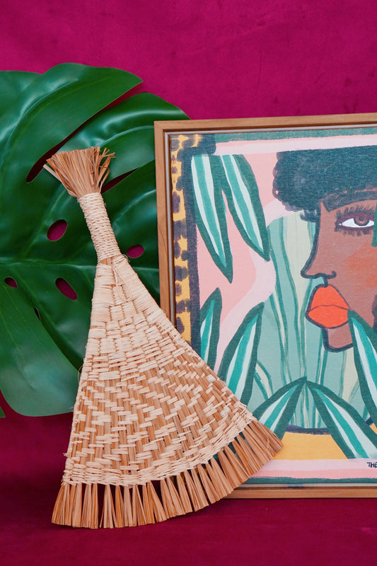 Guyana tibisiri hand fan and wall decor in natural by Lillian & Joan