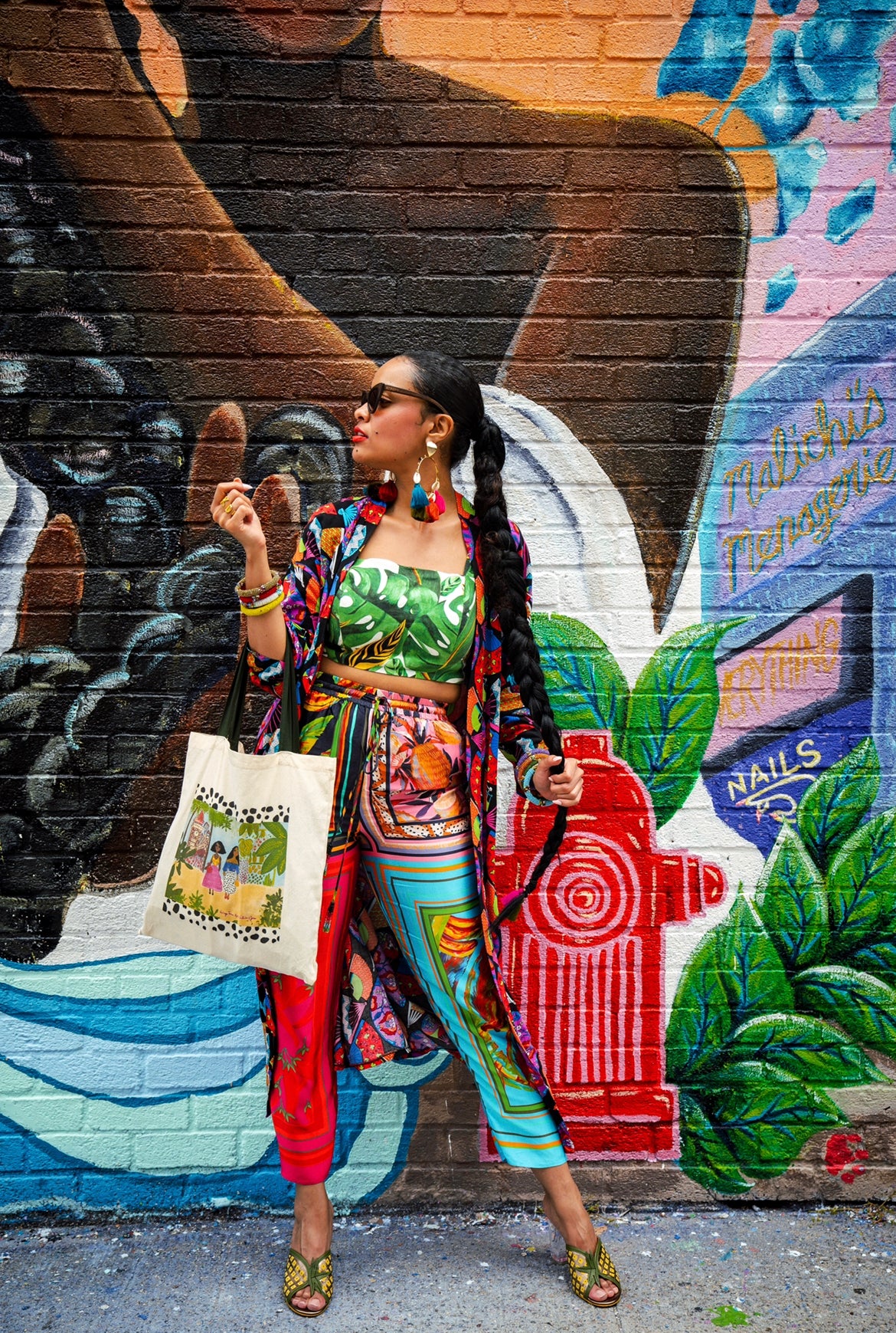 Sweet Girls art tote by Lillian & Joan
