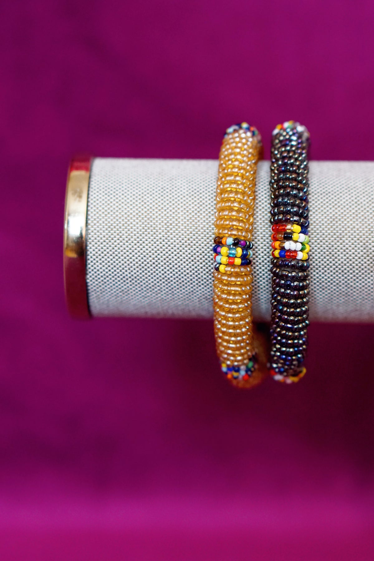 Handmade beaded Maasai bangles by Lillian & Joan