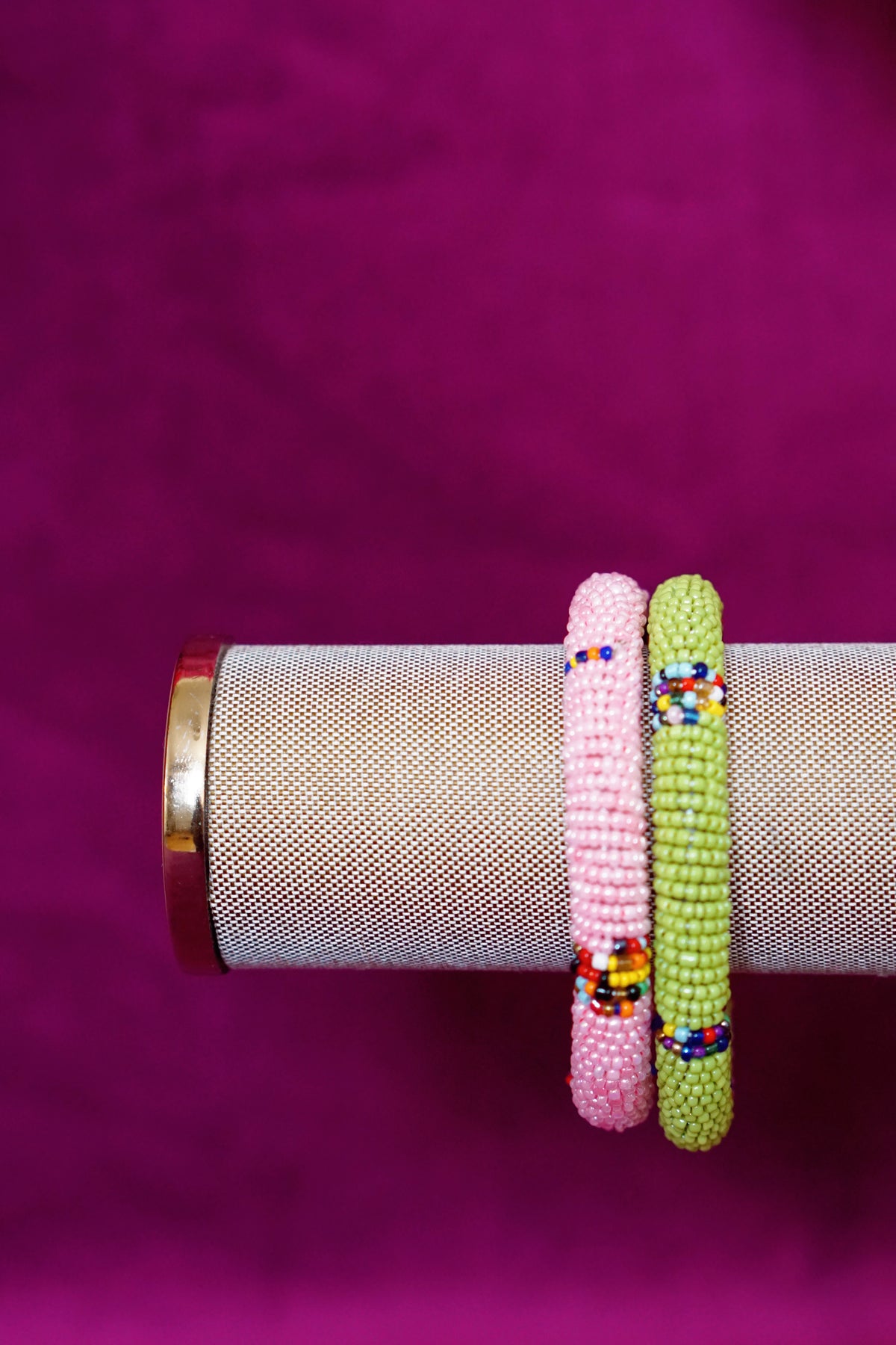 Handmade beaded Maasai bangles by Lillian & Joan