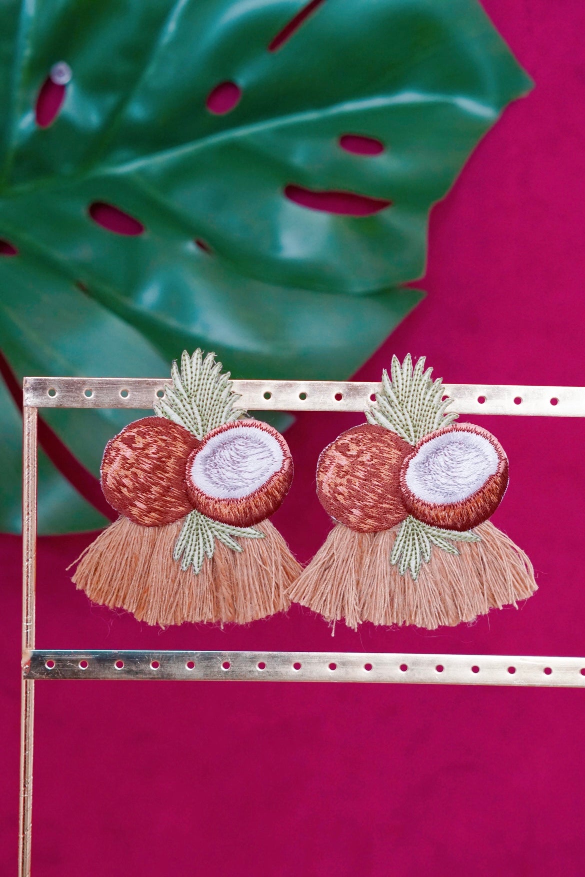 Coconut tassel fringe earrings by Lillian & Joan